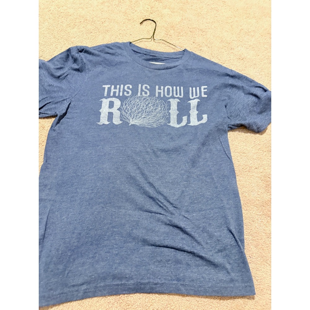 Mason Jar Label Brand Blue Graphic Tee This Is How We Roll T-Shirt Size M